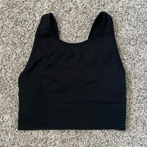 Victoria Secret Black Ribbed High Neck Sports Bra